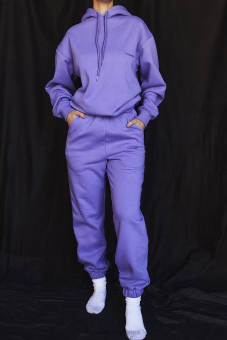 House of CB Sky Purple Fleece Back Jogging Trousers Clothing 4H6N947