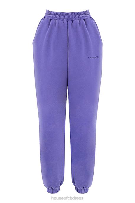 House of CB Sky Purple Fleece Back Jogging Trousers Clothing 4H6N947