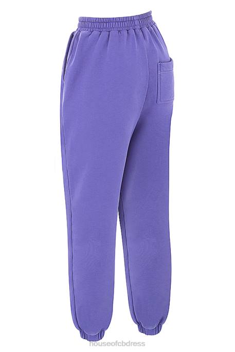 House of CB Sky Purple Fleece Back Jogging Trousers Clothing 4H6N947