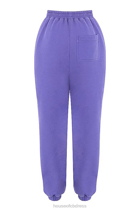 House of CB Sky Purple Fleece Back Jogging Trousers Clothing 4H6N947