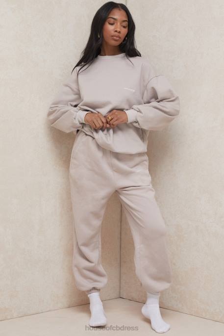 House of CB Sky Stone Fleece Back Jogging Trousers Clothing 4H6N1000