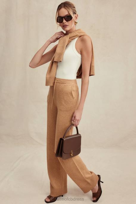 House of CB Yalina Camel Cashmere Blend Trousers Clothing 4H6N823
