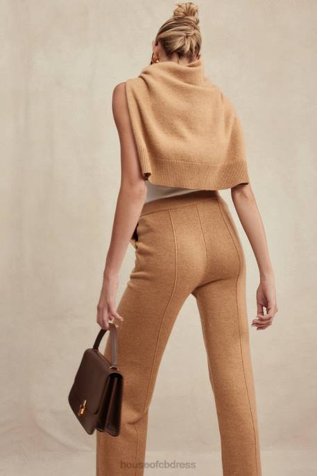 House of CB Yalina Camel Cashmere Blend Trousers Clothing 4H6N823