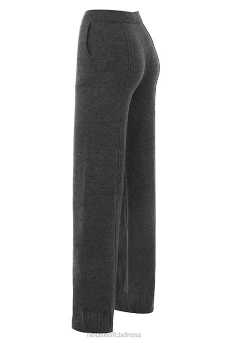 House of CB Yalina Charcoal Cashmere Blend Trousers Clothing 4H6N825