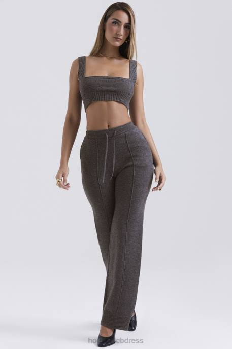 House of CB Yalina Charcoal Cashmere Blend Trousers Clothing 4H6N825