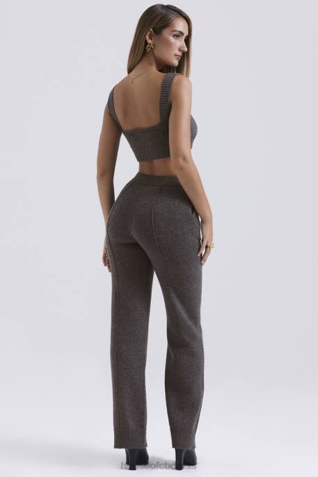 House of CB Yalina Charcoal Cashmere Blend Trousers Clothing 4H6N825