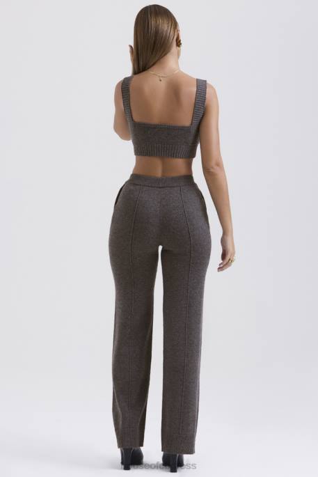 House of CB Yalina Charcoal Cashmere Blend Trousers Clothing 4H6N825