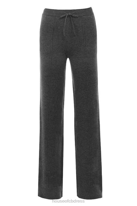 House of CB Yalina Charcoal Cashmere Blend Trousers Clothing 4H6N825