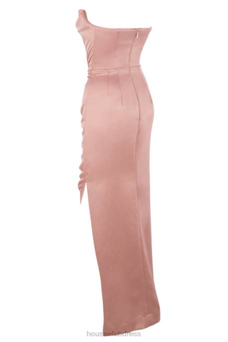 House of CB Adrienne Blush Satin Strapless Gown Clothing 4H6N629