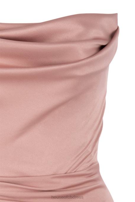 House of CB Adrienne Blush Satin Strapless Gown Clothing 4H6N629