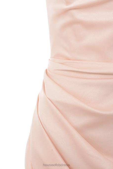 House of CB Adrienne Champagne Satin Strapless Gown Clothing 4H6N622