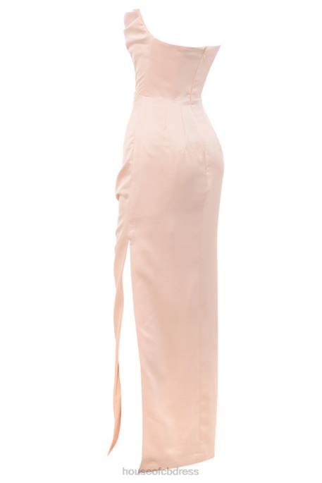 House of CB Adrienne Champagne Satin Strapless Gown Clothing 4H6N622