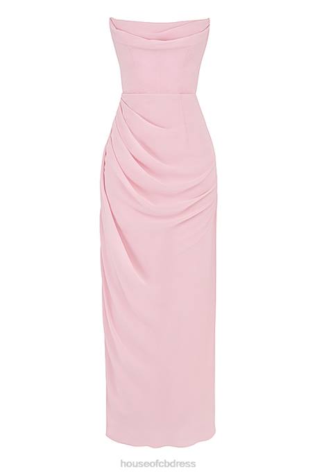 House of CB Adrienne Pink Quartz Strapless Gown Clothing 4H6N404