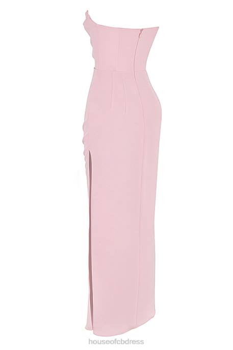 House of CB Adrienne Pink Quartz Strapless Gown Clothing 4H6N404