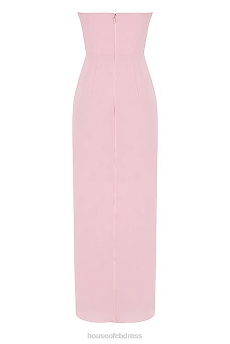 House of CB Adrienne Pink Quartz Strapless Gown Clothing 4H6N404