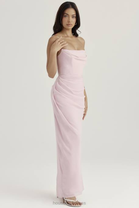 House of CB Adrienne Pink Quartz Strapless Gown Clothing 4H6N404