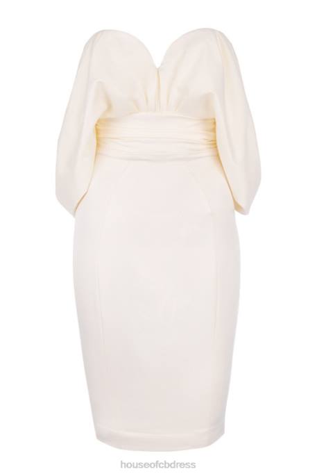 House of CB Aisha Ivory Satin Strapless Dress Clothing 4H6N628