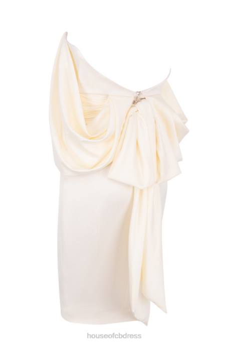 House of CB Aisha Ivory Satin Strapless Dress Clothing 4H6N628