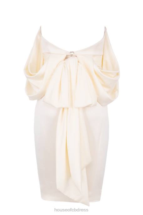 House of CB Aisha Ivory Satin Strapless Dress Clothing 4H6N628