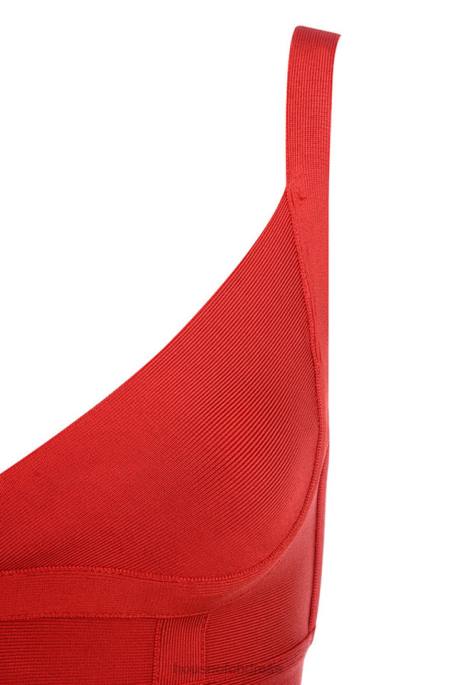 House of CB Belice Red Tie Waist Bandage Dress Clothing 4H6N637