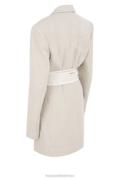 House of CB Colette Natural Linen Blend Blazer Dress Clothing 4H6N606