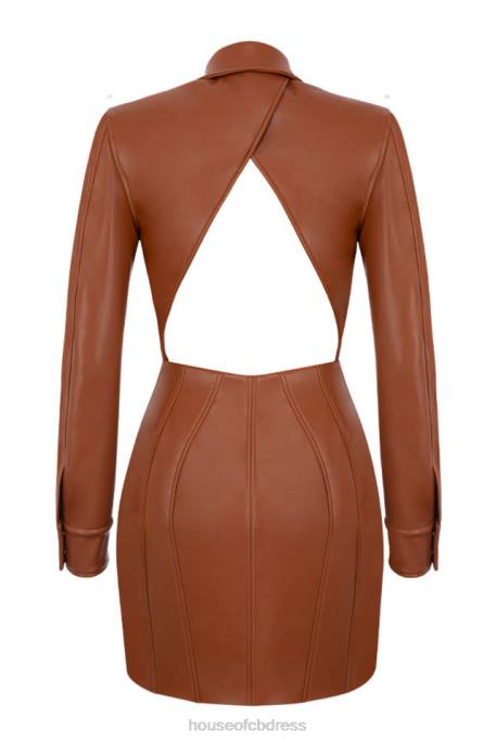 House of CB Crystal Tan Backless Blazer Dress Clothing 4H6N597