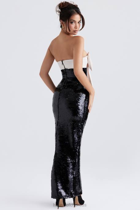House of CB Holly Black Sequin Strapless Bow Dress Clothing 4H6N341