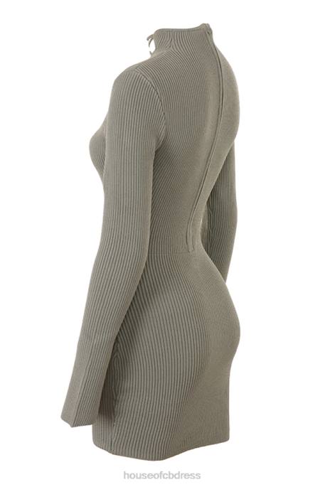 House of CB Jada Artichoke Knit Lace Up Dress Clothing 4H6N374