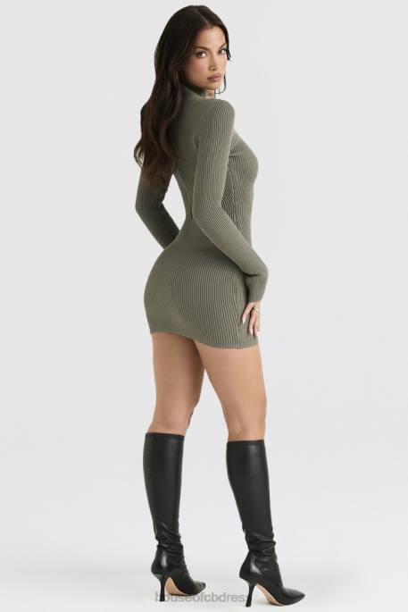 House of CB Jada Artichoke Knit Lace Up Dress Clothing 4H6N374