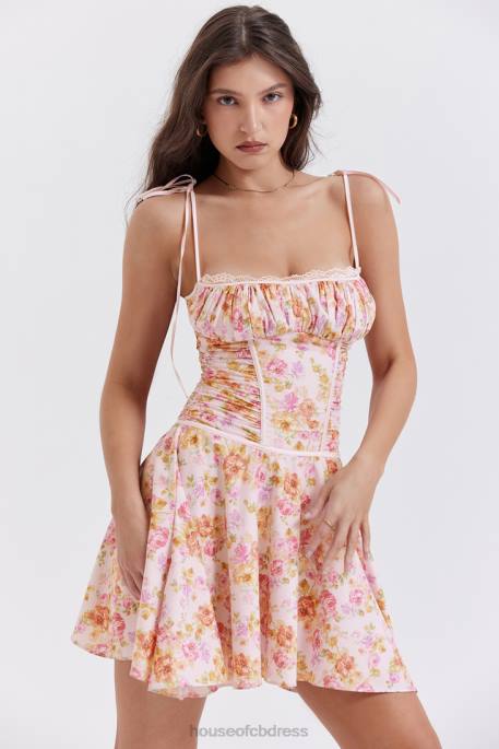 House of CB Alejandra Light Lavender Print Corset Dress Clothing 4H6N244