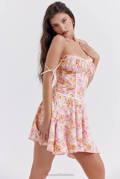 House of CB Alejandra Light Lavender Print Corset Dress Clothing 4H6N244