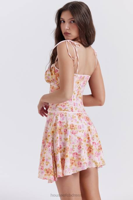 House of CB Alejandra Light Lavender Print Corset Dress Clothing 4H6N244