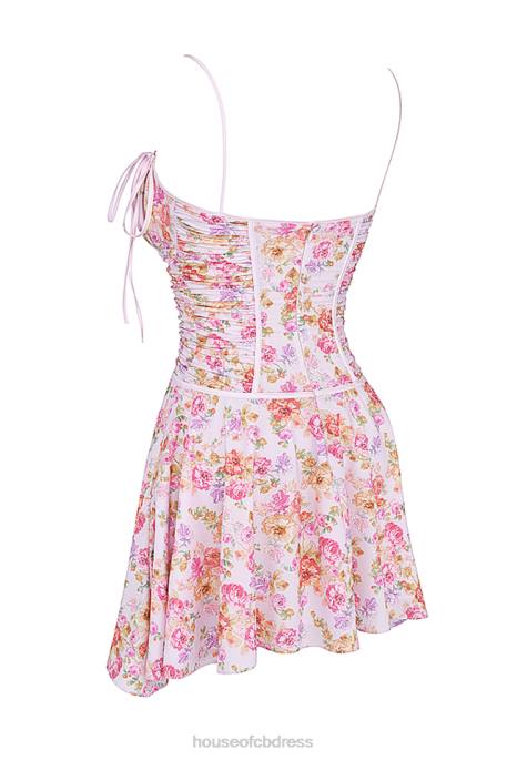 House of CB Alejandra Light Lavender Print Corset Dress Clothing 4H6N244