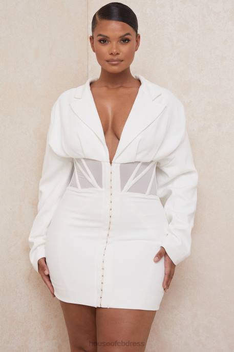 House of CB Anine White Blazer Corset Dress Clothing 4H6N596