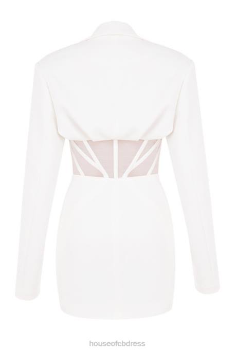 House of CB Anine White Blazer Corset Dress Clothing 4H6N596