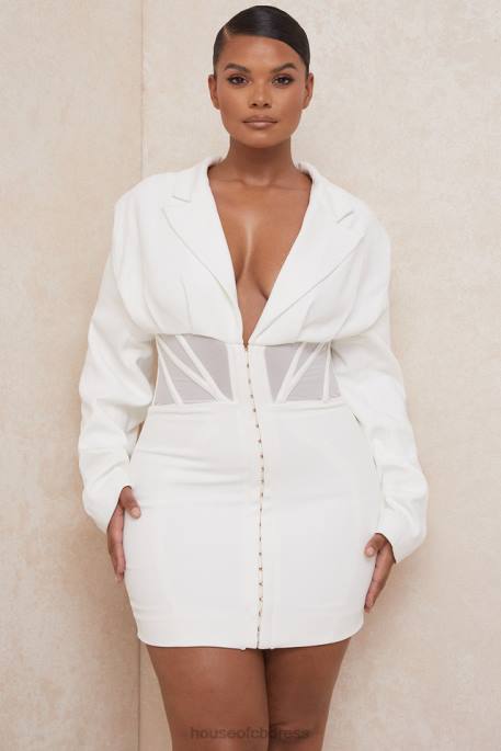 House of CB Anine White Blazer Corset Dress Clothing 4H6N596