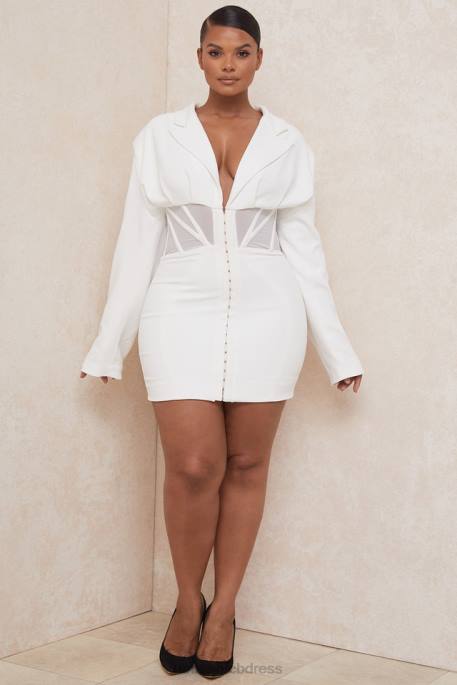 House of CB Anine White Blazer Corset Dress Clothing 4H6N596