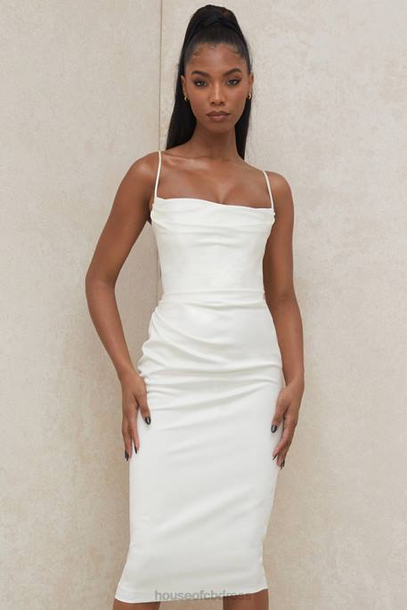 House of CB Anja Ivory Satin Corset Dress Clothing 4H6N595