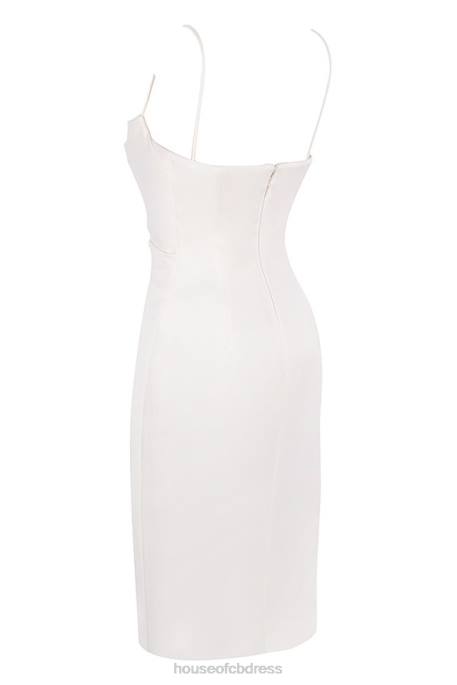 House of CB Anja Ivory Satin Corset Dress Clothing 4H6N595