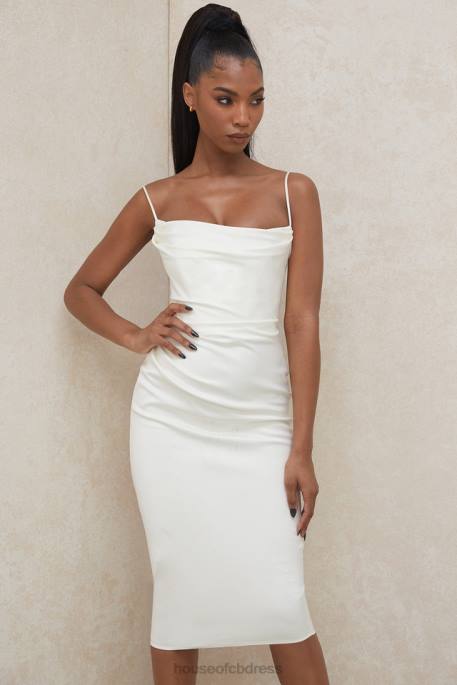 House of CB Anja Ivory Satin Corset Dress Clothing 4H6N595