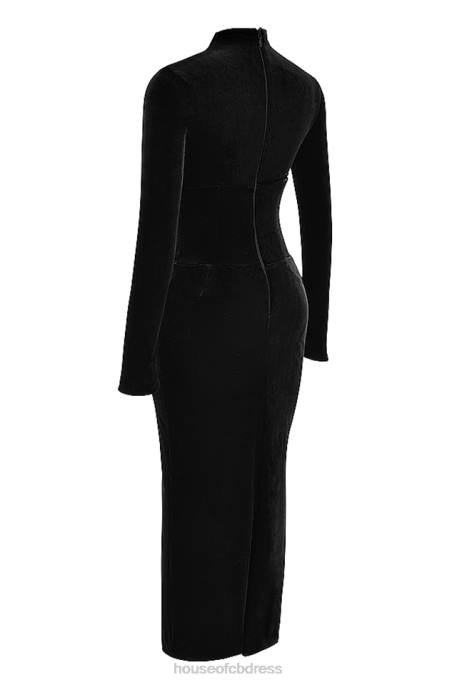 House of CB Arabella Black Velvet Corset Dress Clothing 4H6N306