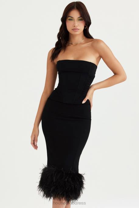 House of CB Fionula Black Strapless Corset Dress Clothing 4H6N457