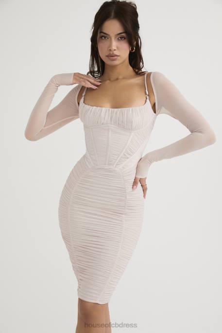 House of CB Freyja Crystal Gathered Corset Dress Clothing 4H6N487