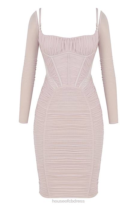 House of CB Freyja Crystal Gathered Corset Dress Clothing 4H6N487