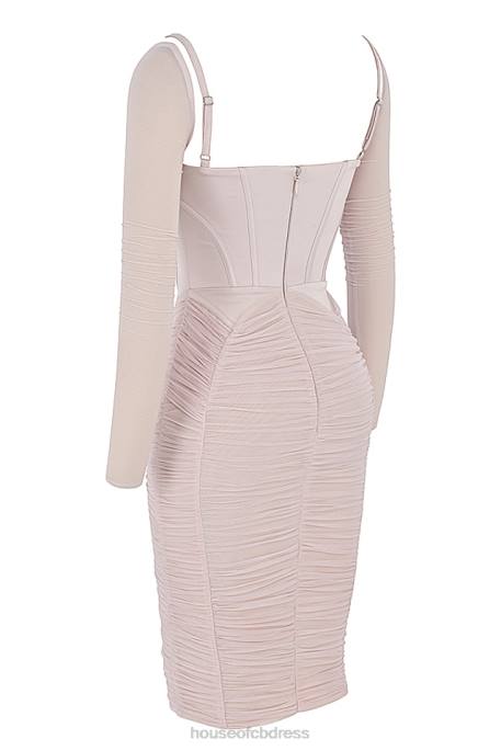 House of CB Freyja Crystal Gathered Corset Dress Clothing 4H6N487