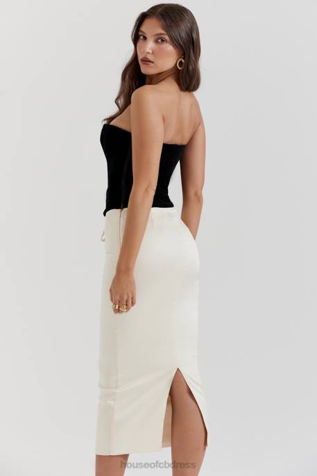 House of CB Jaina Black & Vintage Cream Strapless Corset Dress Clothing 4H6N112