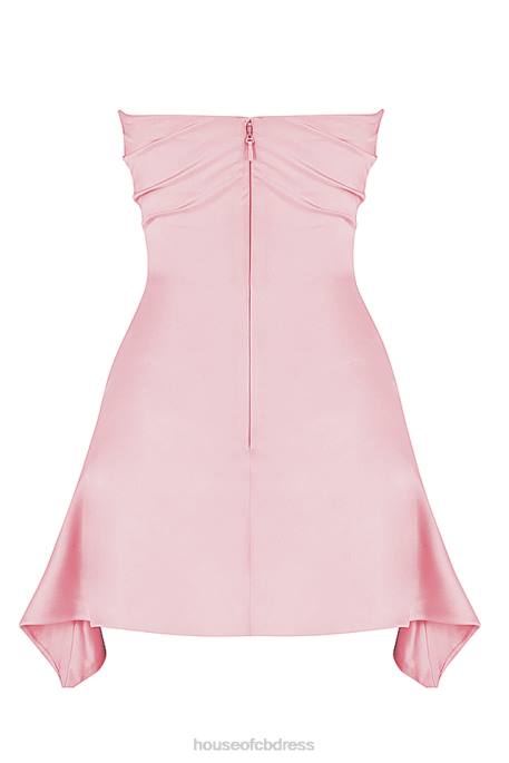House of CB Jasmine Rose Pink Draped Strapless Corset Dress Clothing 4H6N403