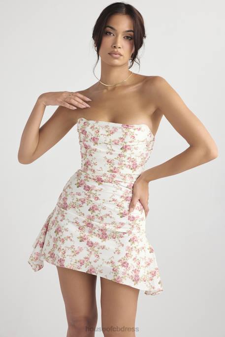 House of CB Jasmine Rose Print Draped Corset Dress Clothing 4H6N439