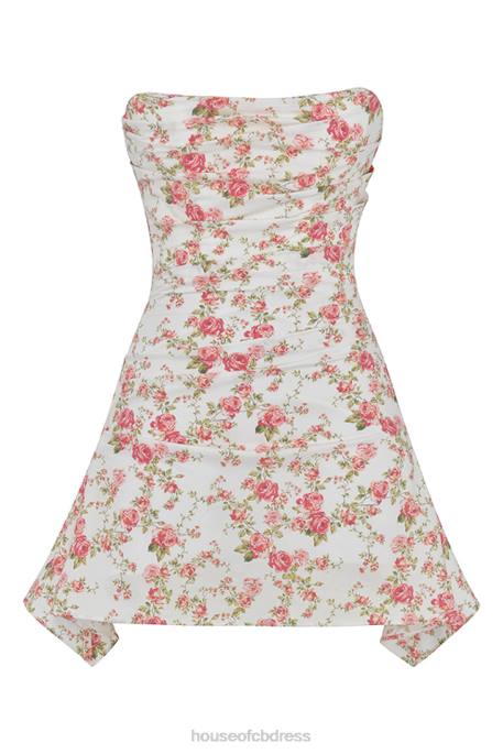 House of CB Jasmine Rose Print Draped Corset Dress Clothing 4H6N439