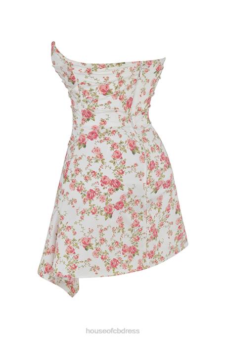 House of CB Jasmine Rose Print Draped Corset Dress Clothing 4H6N439